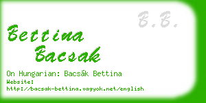bettina bacsak business card