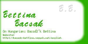 bettina bacsak business card